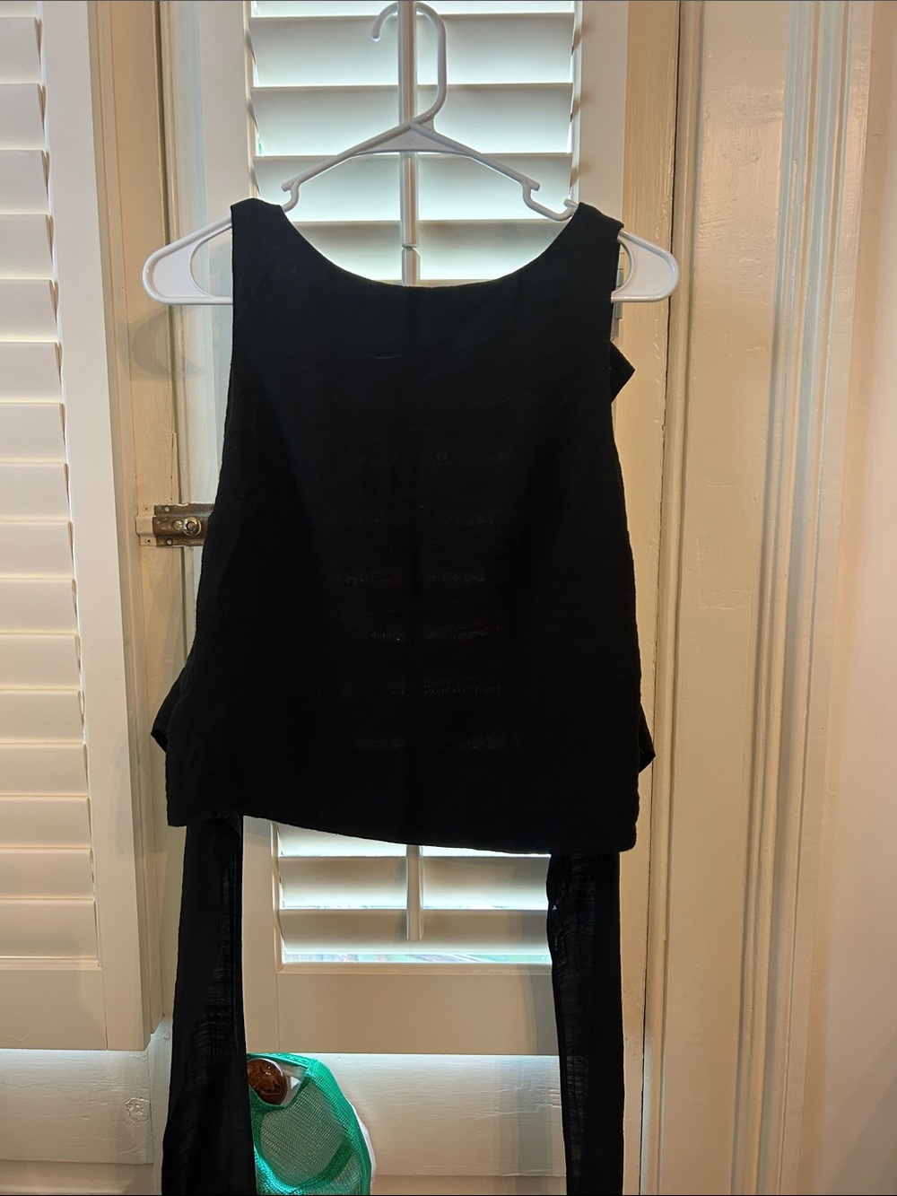 Maeve Black Asymmetrical Button-Front Sleeveless Top